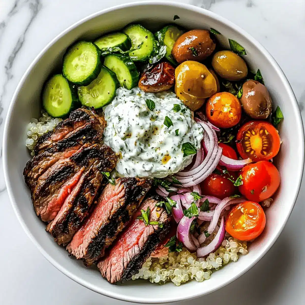 Mediterranean Steak Bowl Recipe