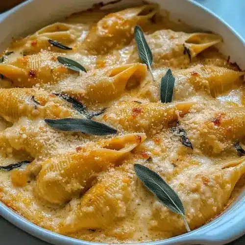 Pumpkin & Gouda Stuffed Shells With Brown Butter & Sage Alfredo