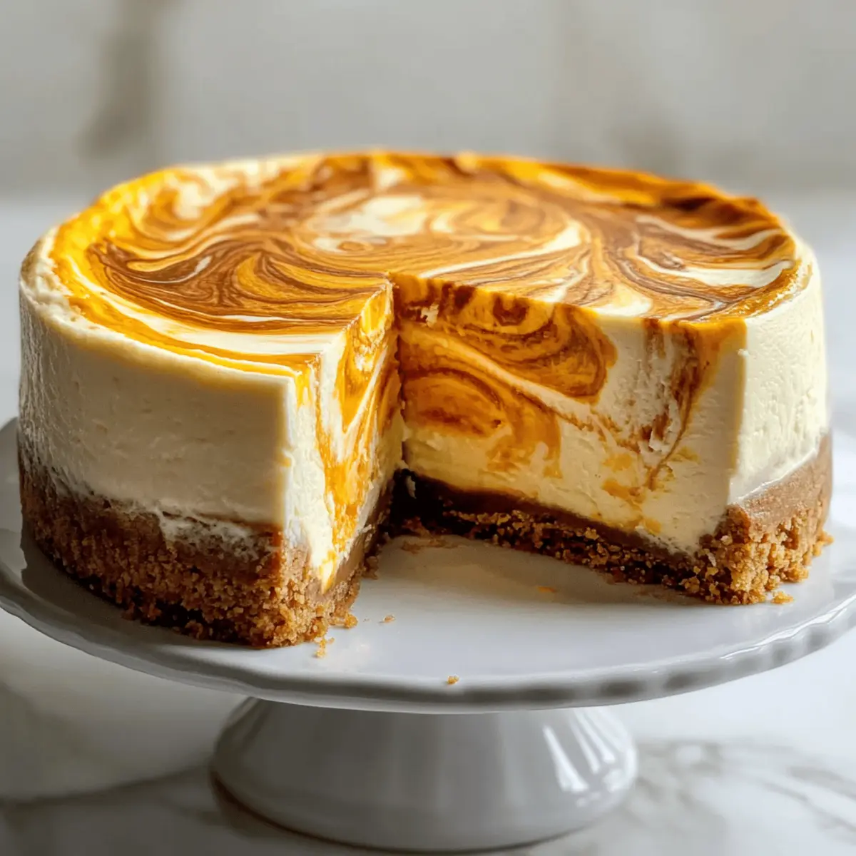 Cheesecake with Pumpkin Swirl