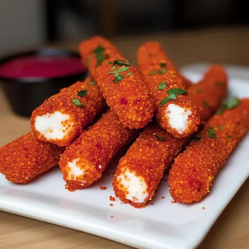 Hot Cheeto Mozzarella Sticks