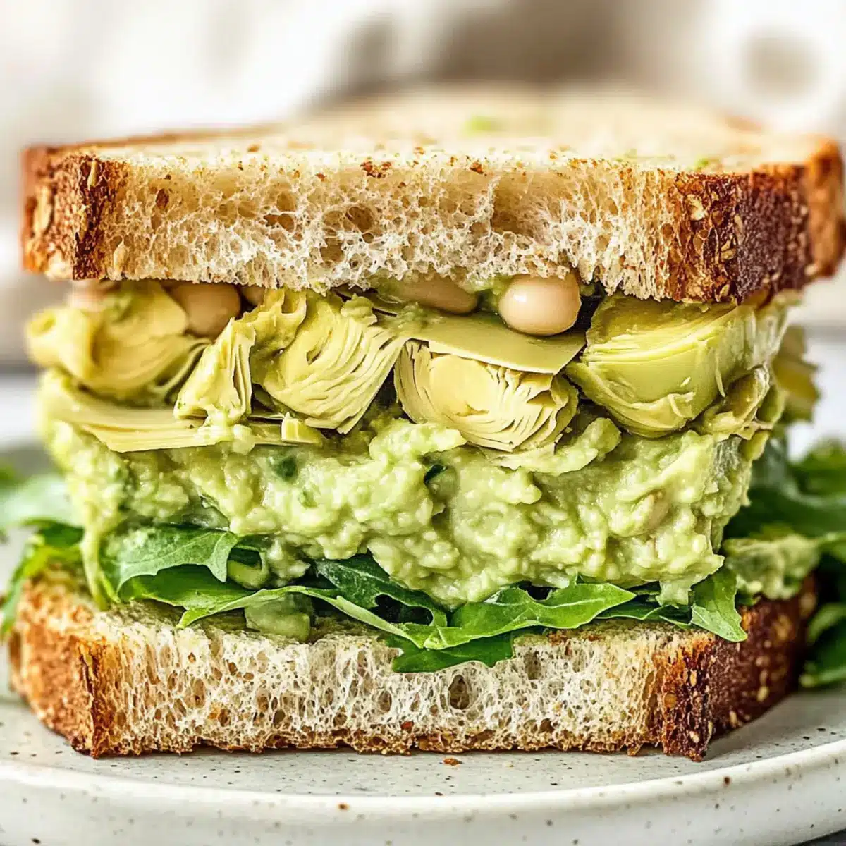High Protein Avocado White Bean Sandwich