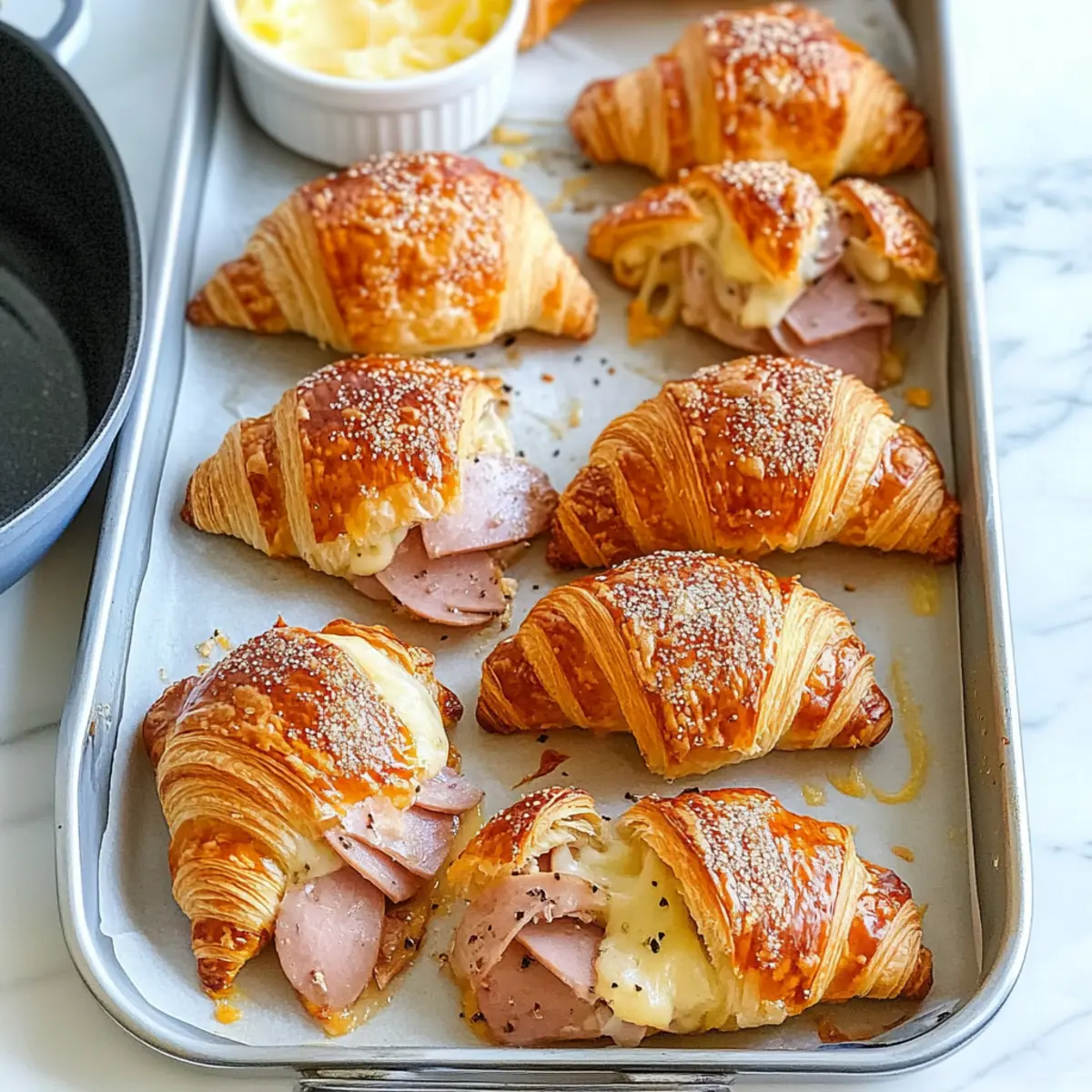Baked Ham and Cheese Croissants