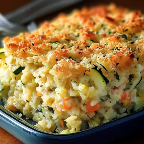 Zucchini Rice Stuffing Casserole