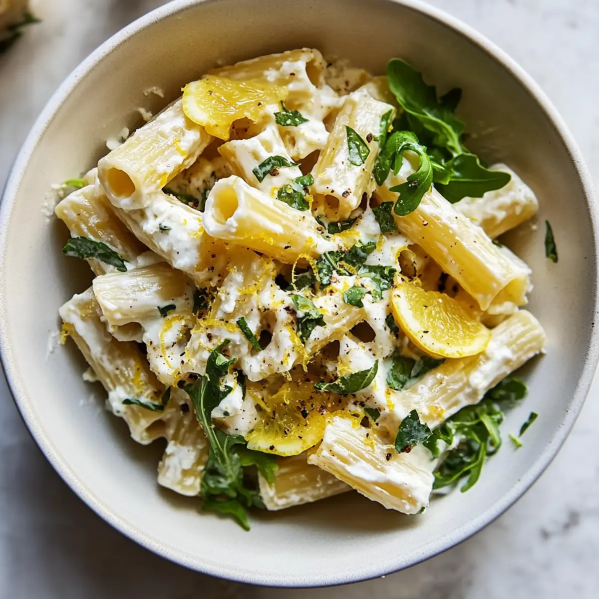 Lemon Ricotta Pasta With Arugula