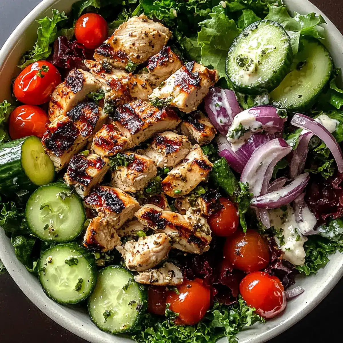 Grilled Zesty Mediterranean Chicken Salad