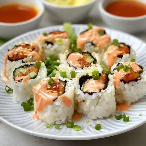 Vegan Spicy Carrot “Salmon” Sushi Roll