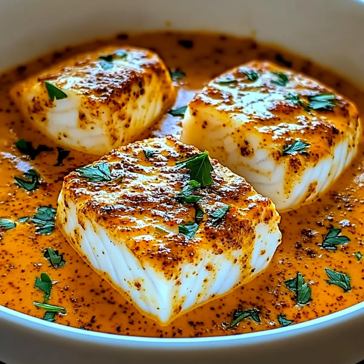 Cod in Roasted Red Pepper Sauce