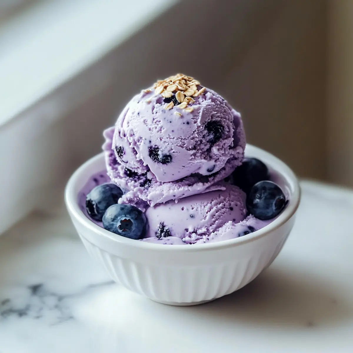 Blueberry Cottage Cheese Ice Cream