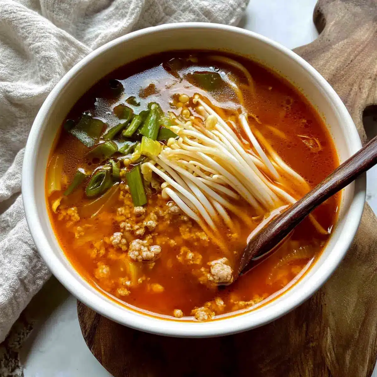 Tomato Enoki Mushroom Soup