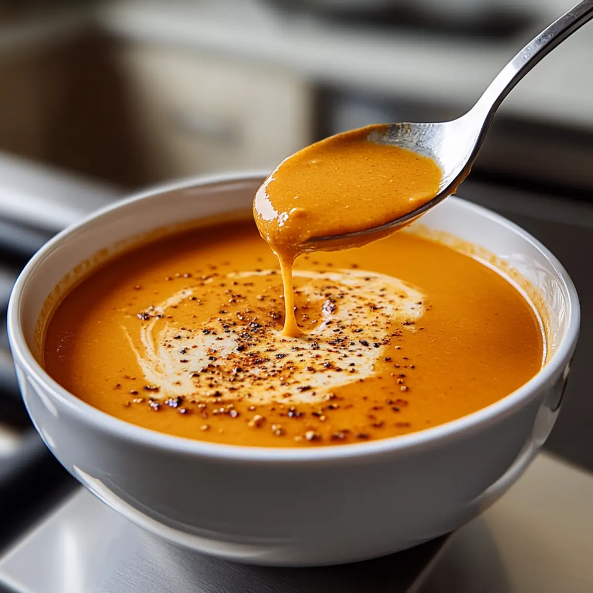 Roasted Red Pepper Gouda Soup