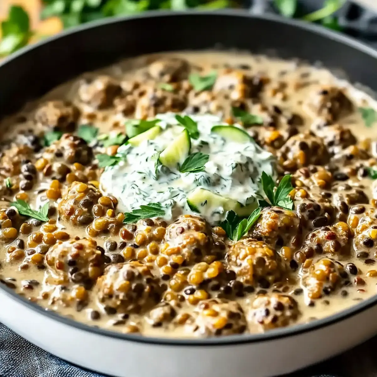 Lentil Mushroom Stroganoff