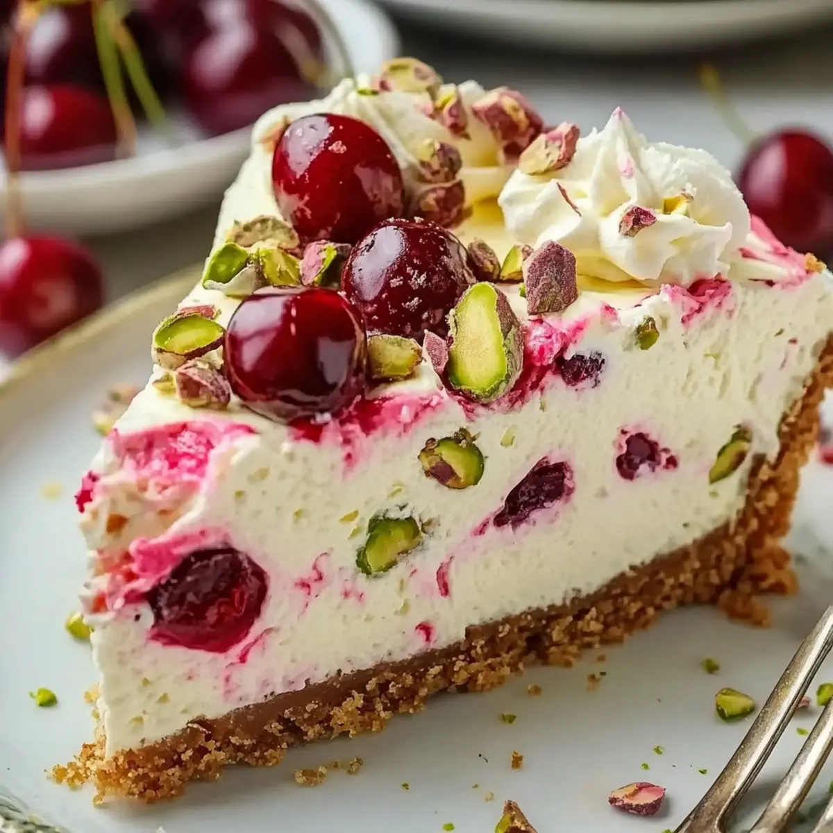 Luscious Lemon-Lime Cherry Pistachio Cheesecake