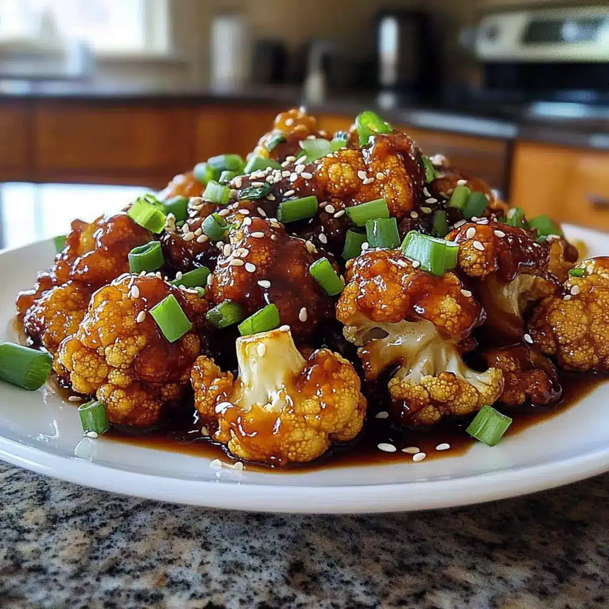 Sticky Honey Garlic Cauliflower