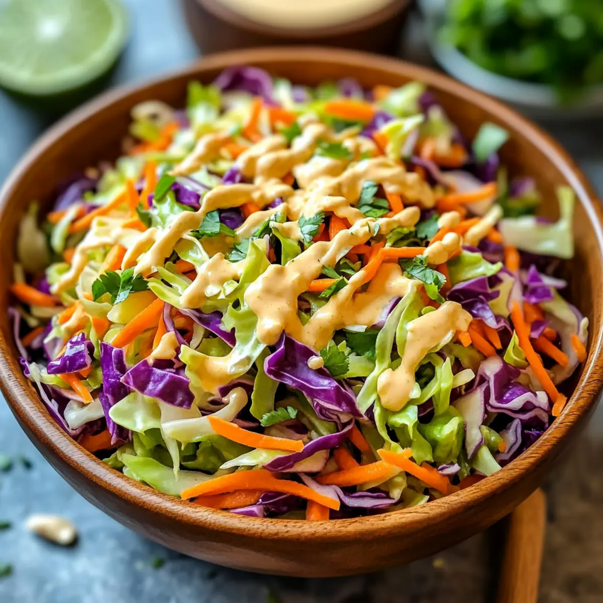 Crunchy Cabbage Salad with Dijon-Lime Dressing