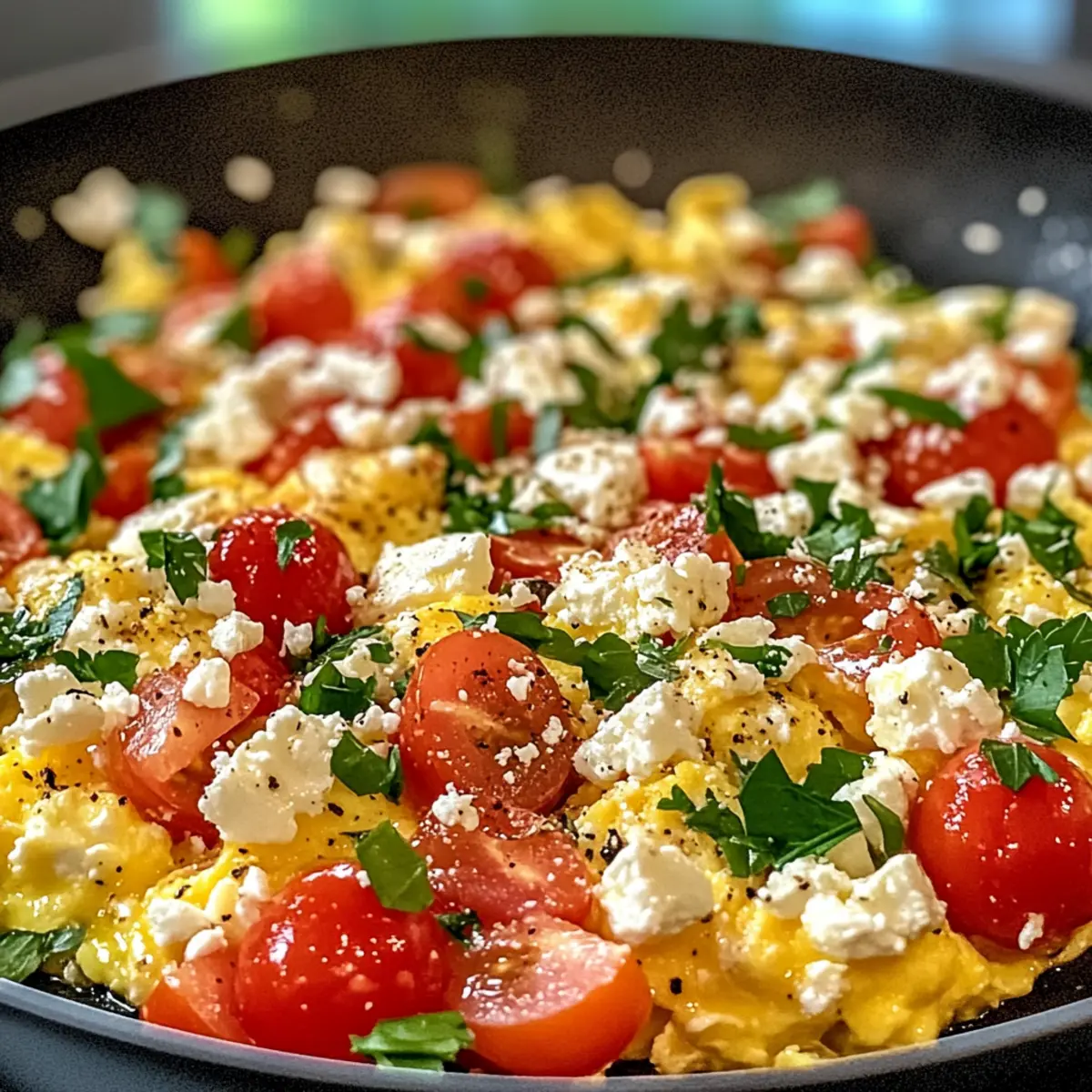 Healthy Mediterranean Scrambled Eggs