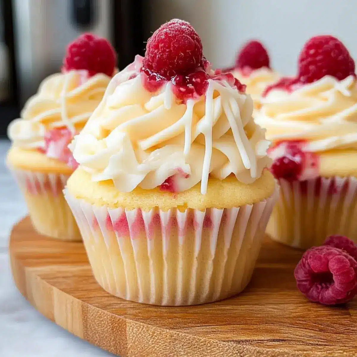 White Chocolate Raspberry Cupcakes