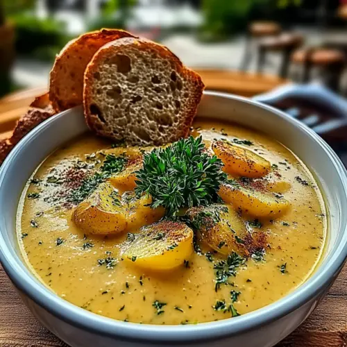 Cheddar Garlic Herb Potato Soup