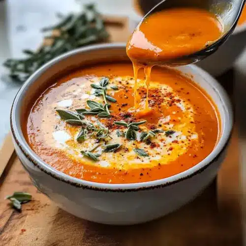Creamy Roasted Red Pepper Gouda Soup