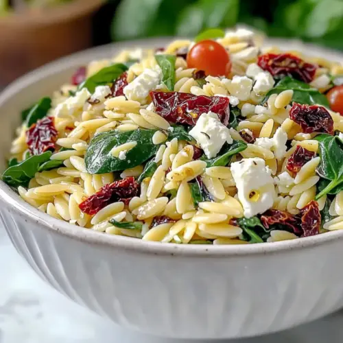 Orzo Pasta Salad with Feta and Sun Dried Tomatoes