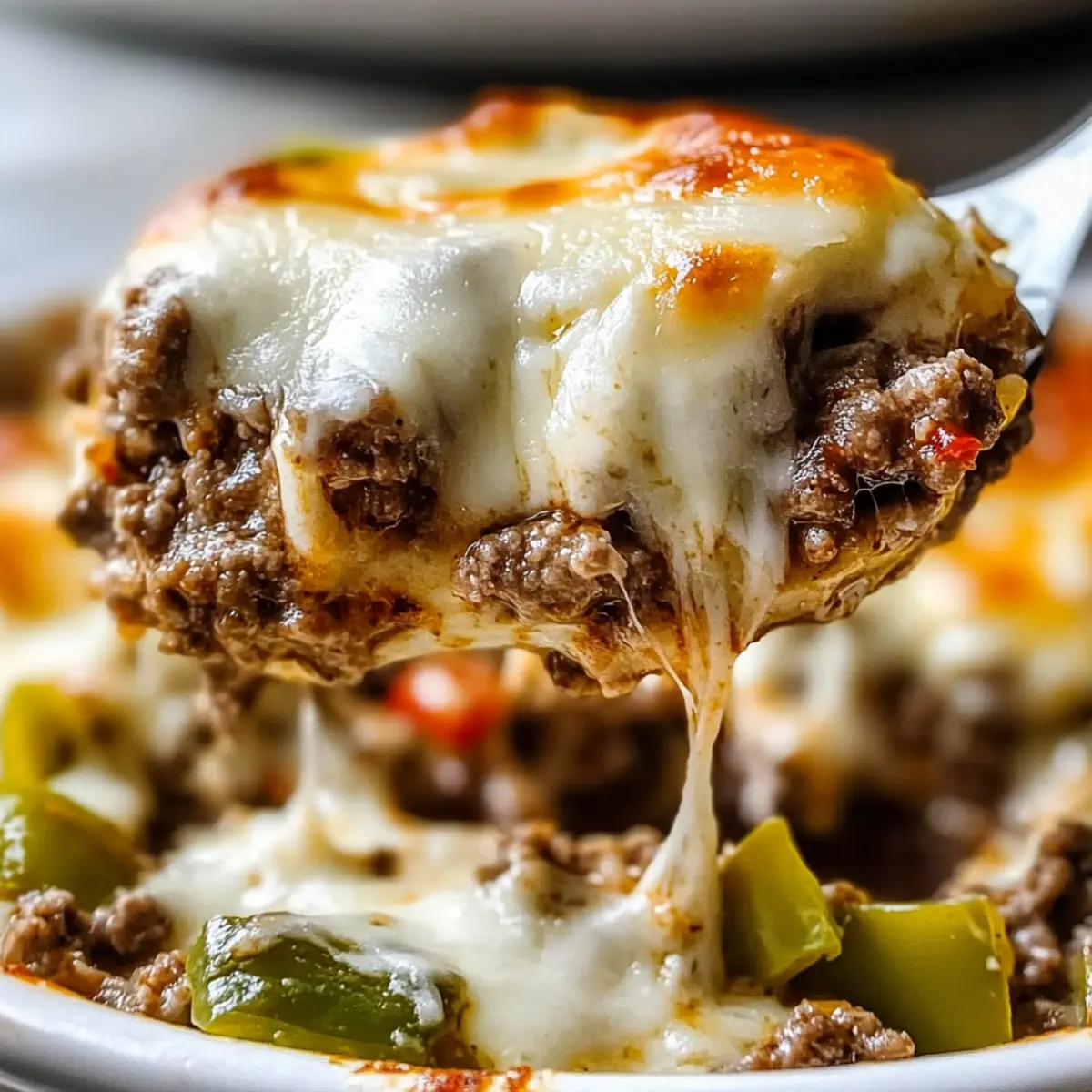 Low Carb Philly Cheesesteak Casserole