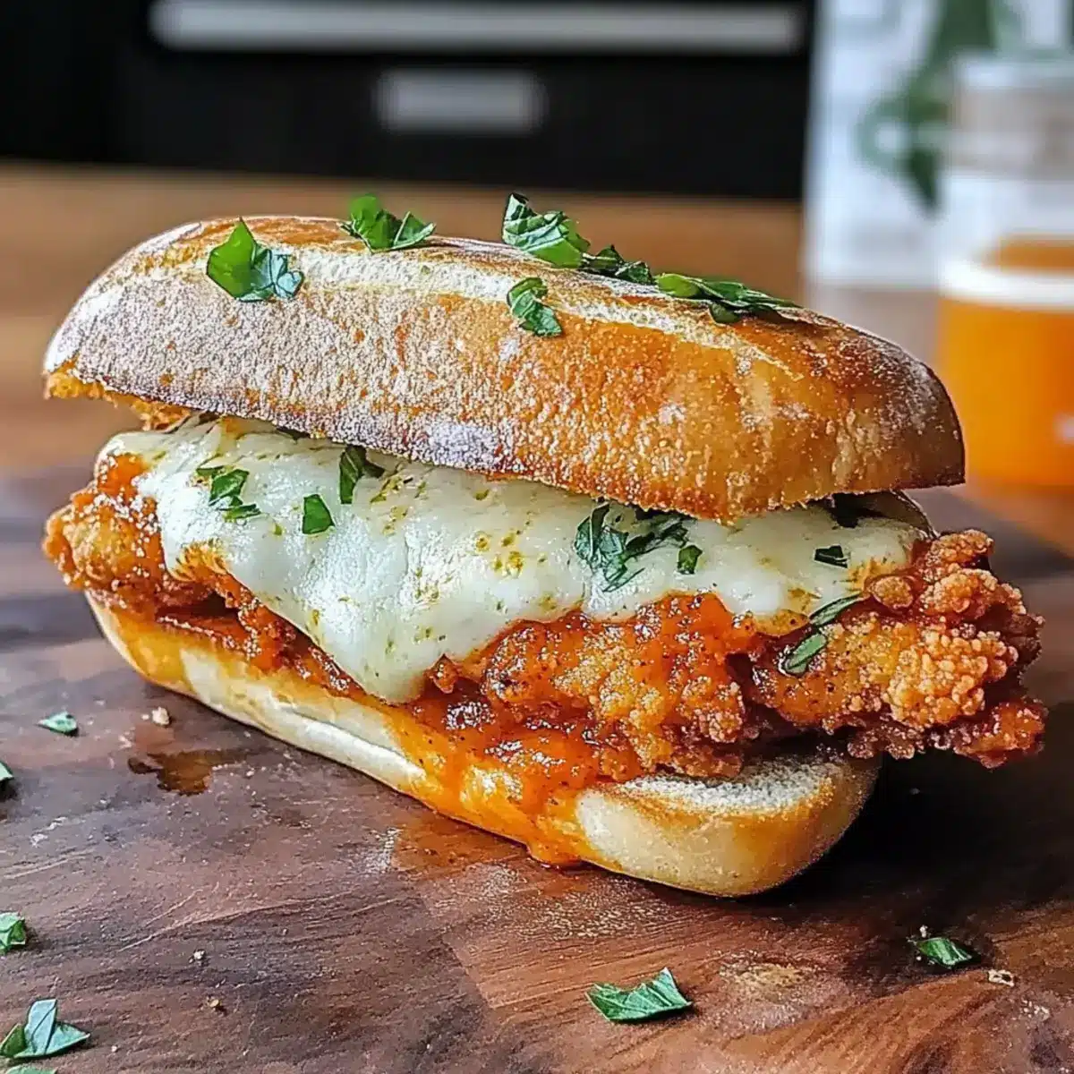 Vodka Sauce Chicken Parmesan Sandwich