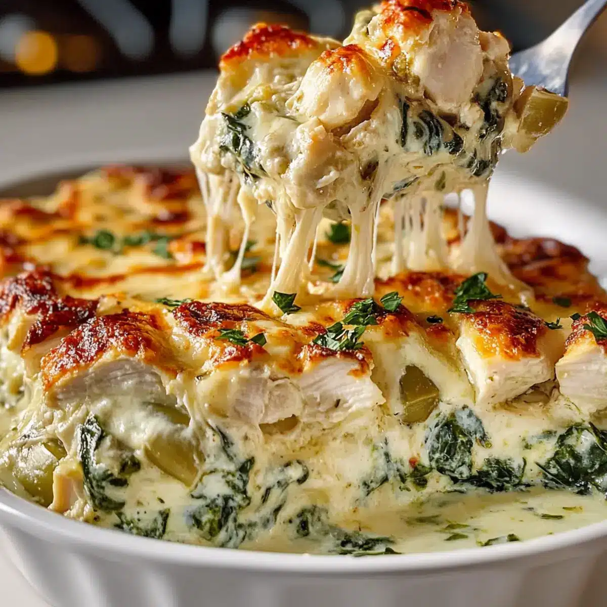 High Protein Spinach Artichoke Chicken