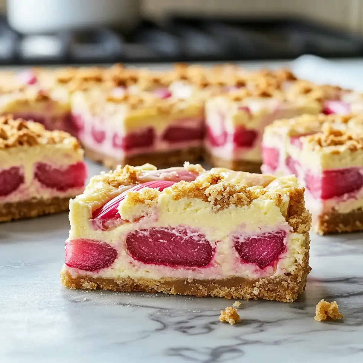 Creamy Rhubarb Cheesecake Bars