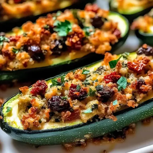 Baked Mediterranean Stuffed Zucchini Boats