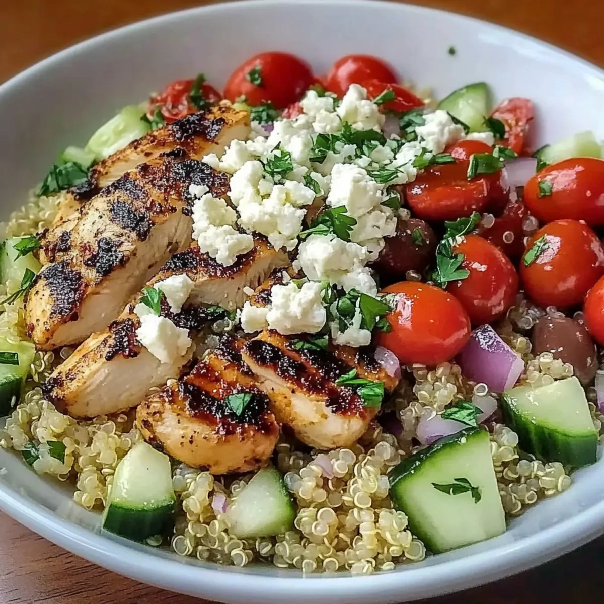 Greek Chicken Quinoa Bowl