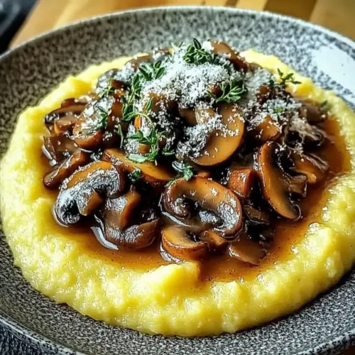 Mushroom ragout with Parmesan polenta