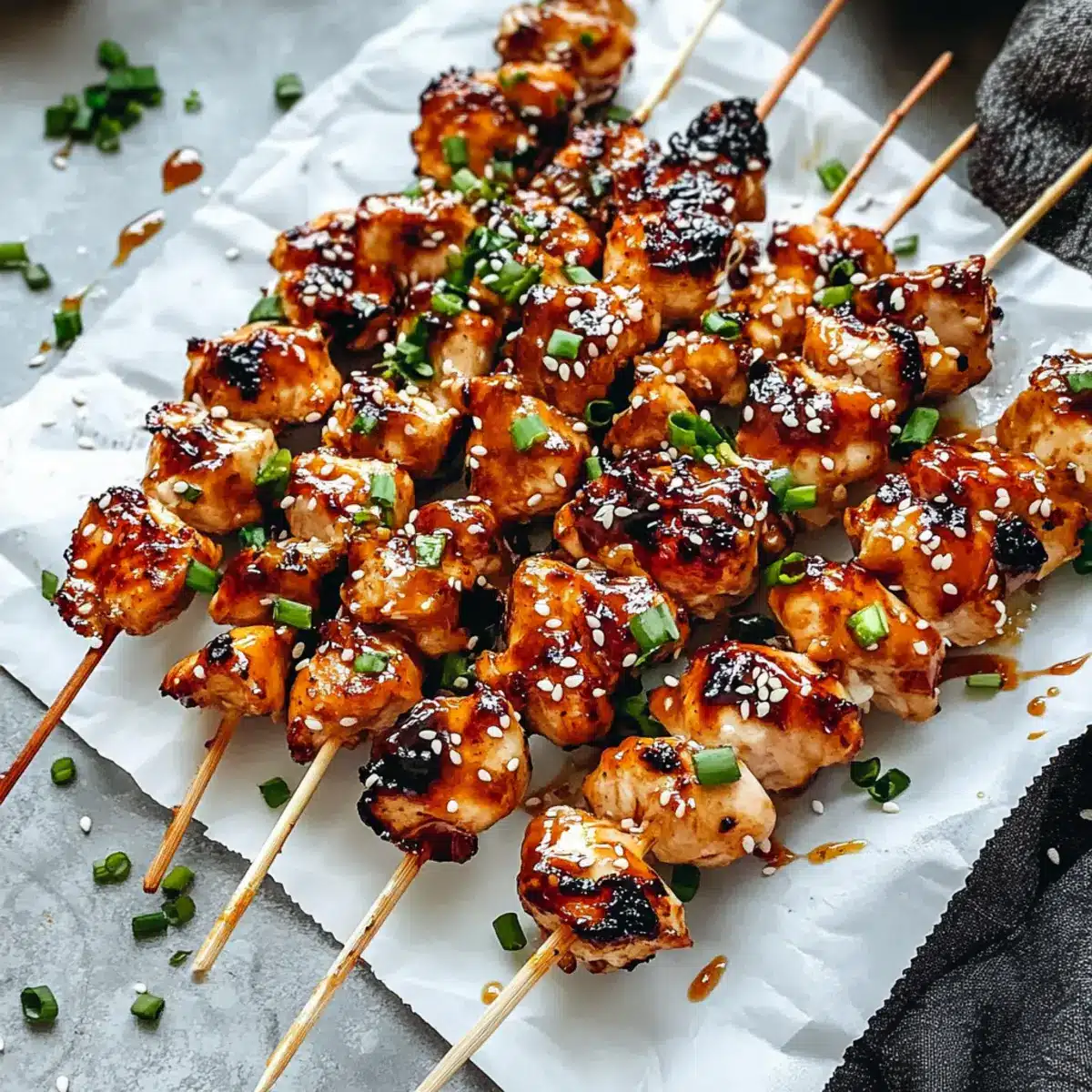 Asian Chicken Skewers with Honey Garlic Sauce