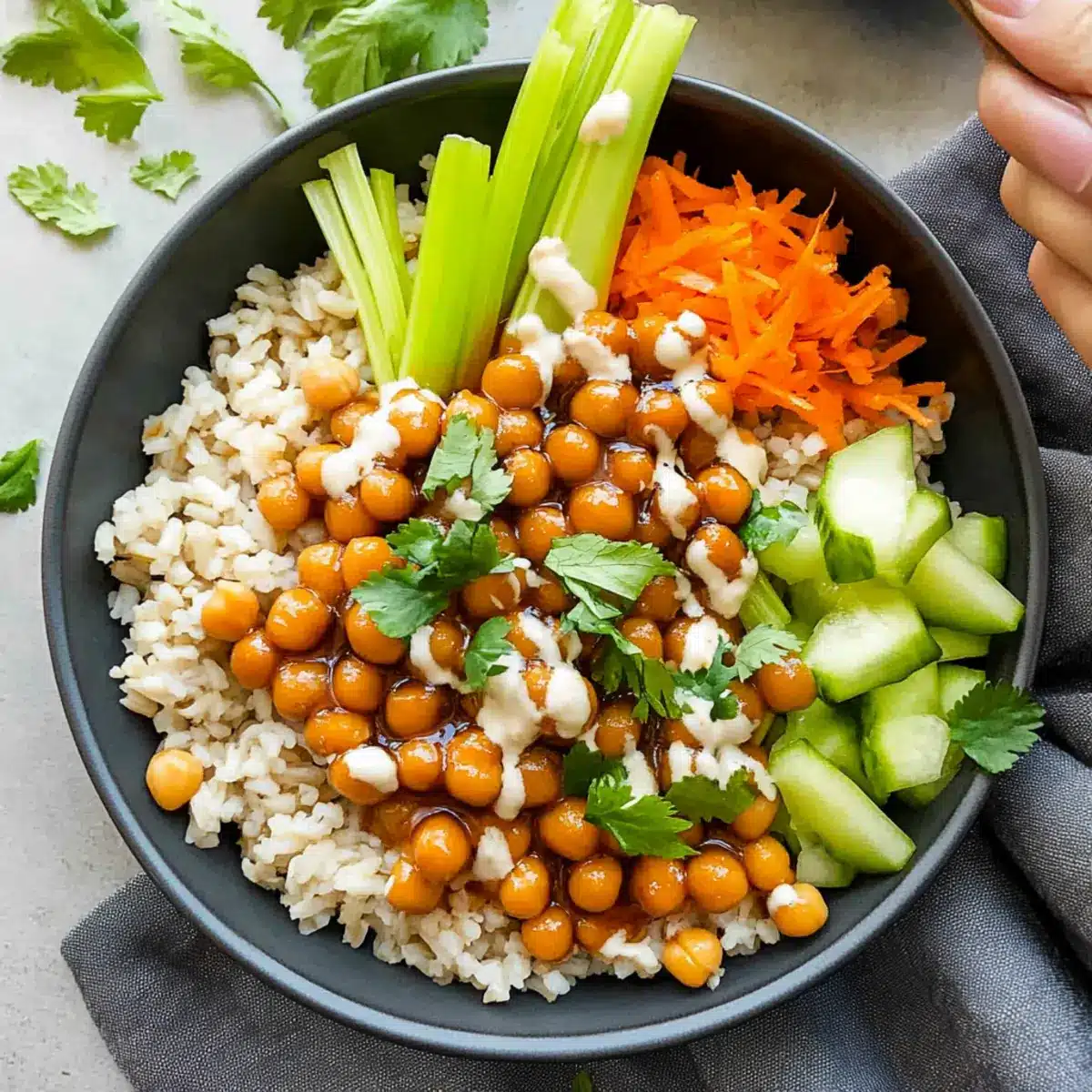 Hot Honey Chickpea Bowls