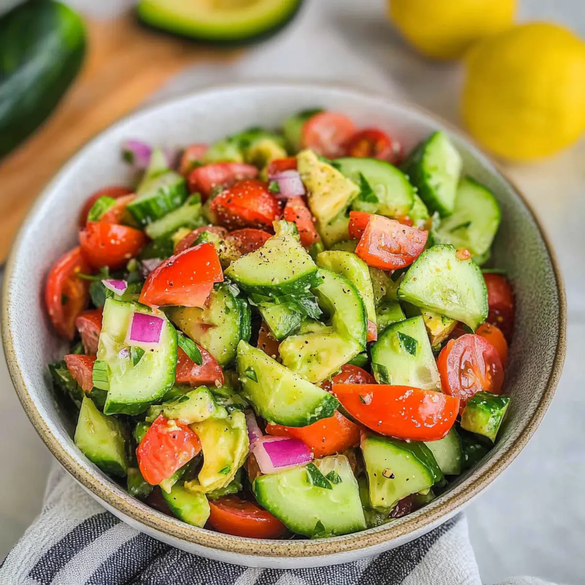 Cucumber Tomato Avocado Salad