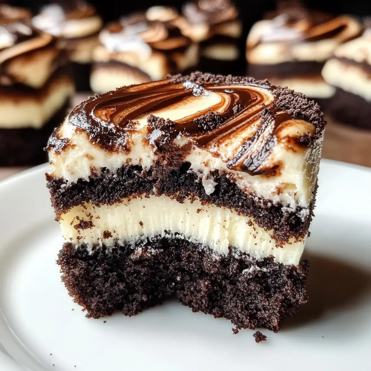 Fudge Swirled Oreo Bottom Cheesecake Cupcakes