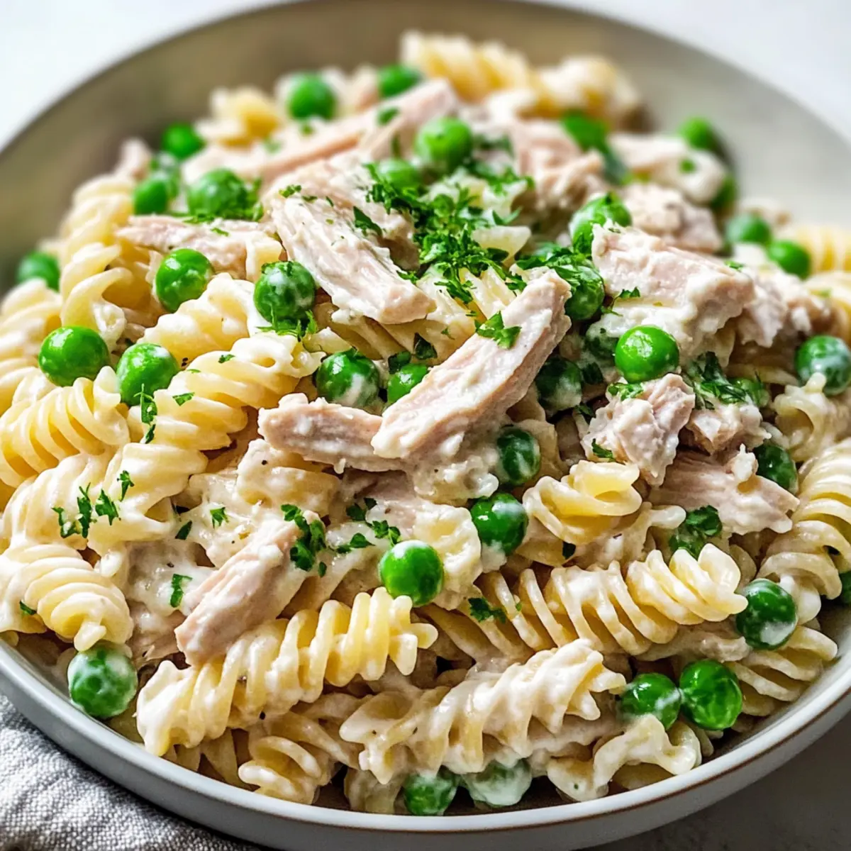 Tuna Pasta Salad with Peas and Creamy Mayo